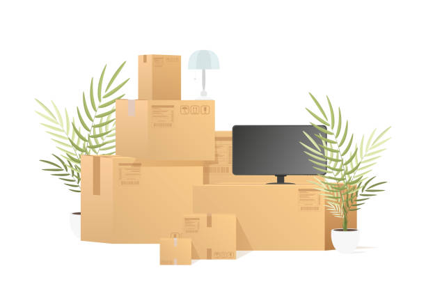 istock A mountain of boxes. The concept of moving and delivery. Vector illustration. 1399851954