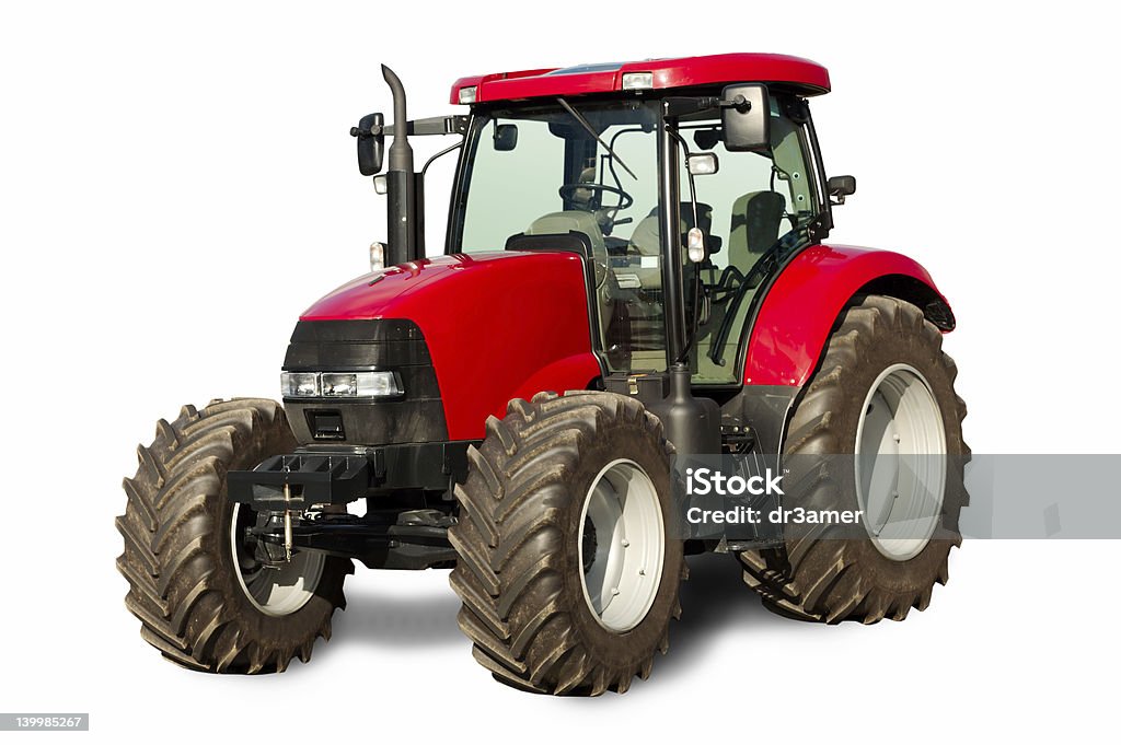 Nuovo trattore rosso - Foto stock royalty-free di Trattore