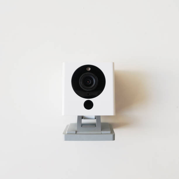 istock Electronic Digital Sensor CCTV Camera Lens with Infra Red Feature for Home Security Crime Prevention in White Isolated Background 1399854714
