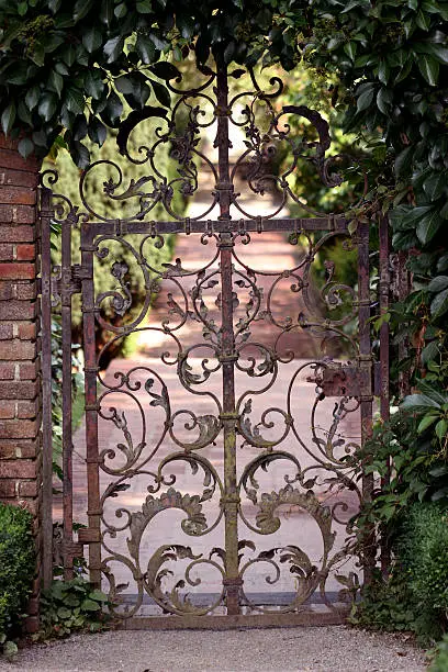 Old Metal Garden Gate and pathway