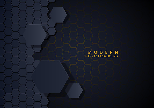 Luxurious abstract hexagonal shapes background, vector illustration