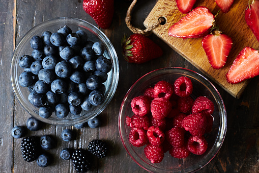 fresh berries on table
