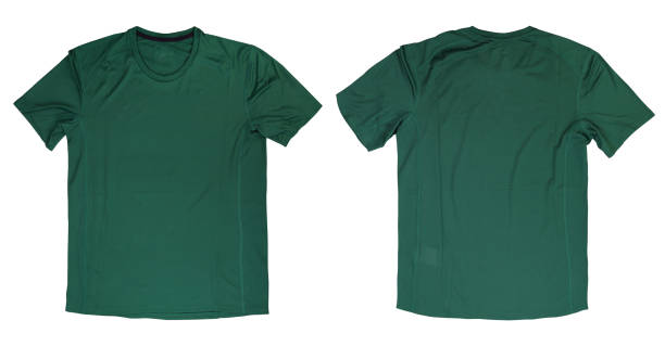 istock Dark green running shirt mockup on white background 1399860802
