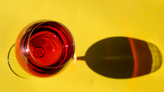 red juice on a yellow background