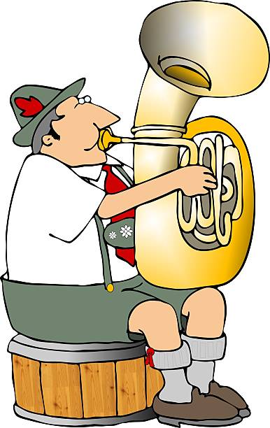 немецкий туба плеер - oompah band stock illustrations