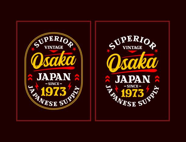 Osaka slogan design for t-shirt Print t-shirt designs and other uses for vector illustration osaka japan stock illustrations