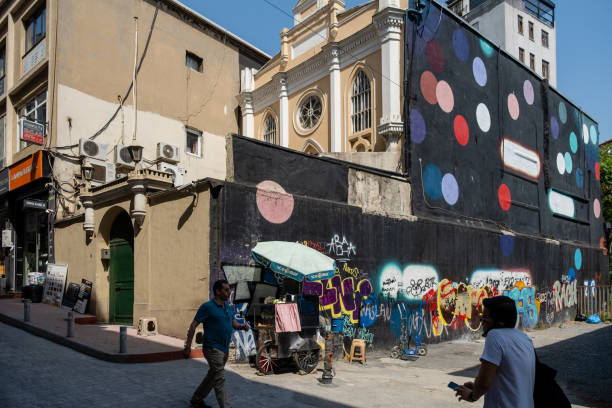 Istanbul,Turkey- May 26,2022:The Italian Synagogue, also known as Kal de los Frankos, is a synagogue located north of the Golden Horn in Istanbul, Turkey. The synagogue was established by the Italian Jewish community of Istanbul,  in the 19th century. In 1931 the original building was demolished and a new synagogue was built in its place.