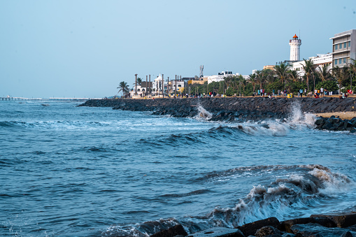 Pondicherry Beach in South India.