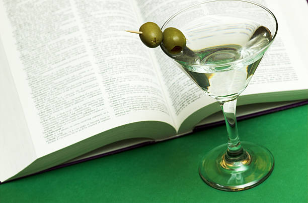 martini with book stock photo
