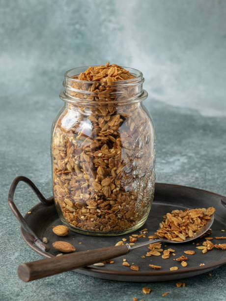 istock Granola with almonds in the jar 1399867369