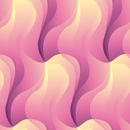 Seamless pattern, pink abstract background with a smooth wavy texture. Vector.