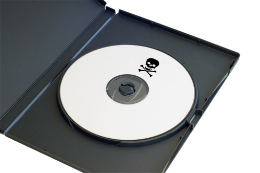 a pirated dvd with a clipping path