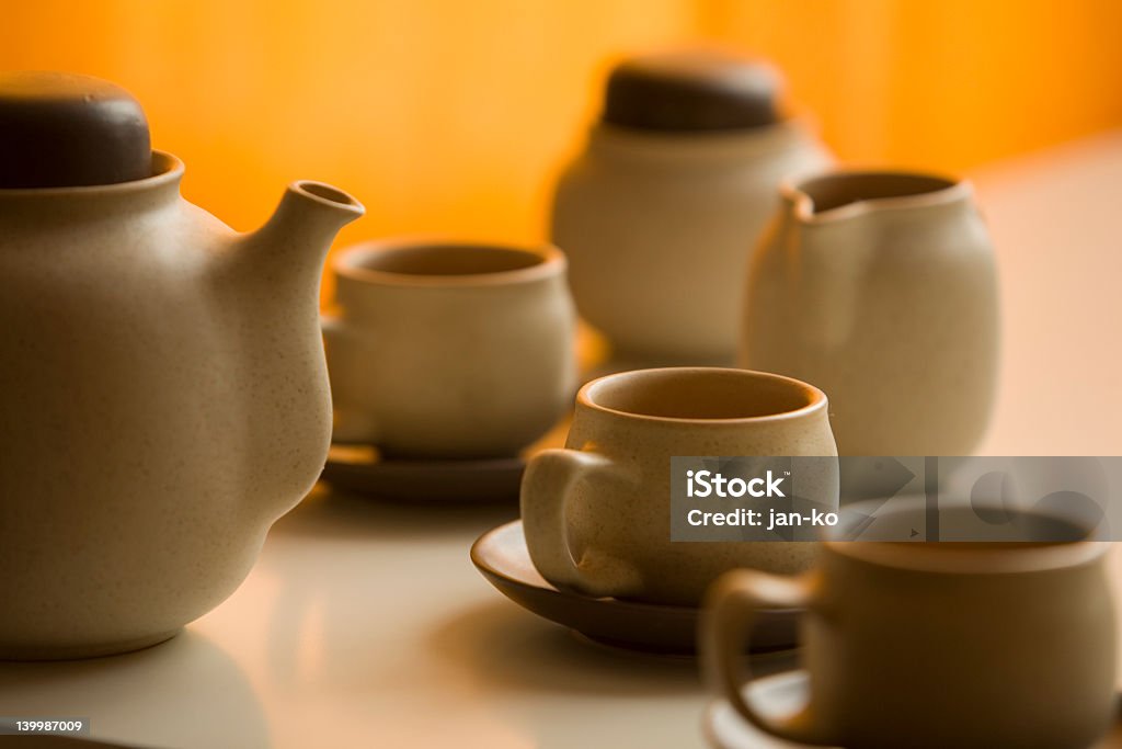 zestaw do herbaty - Zbiór zdjęć royalty-free (Kawiarnia)