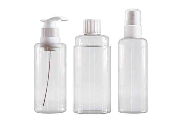 istock Transparent plastic spray bottles, hands hygiene on white background 1399872498