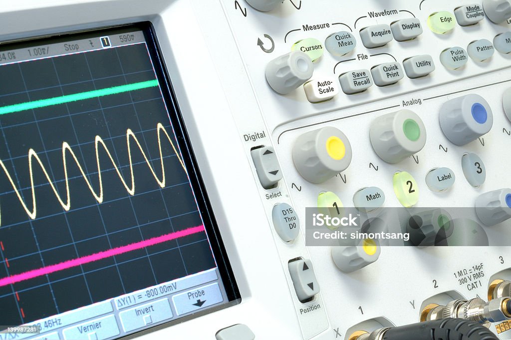 Oscilloscope Onde sinusoïdale - Photo de Affichage digital libre de droits