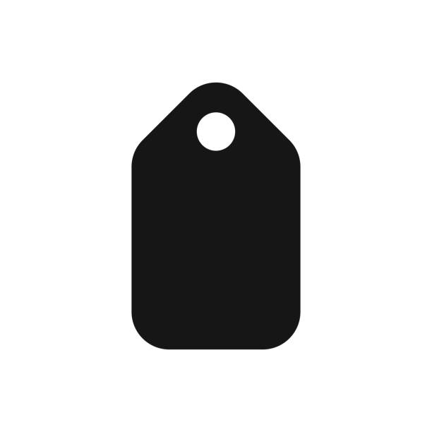 Shopping tags A simple shopping tag silhouette. Shopping tag flat icon vector illustration for UI graphic design. discount coupon template silhouette stock illustrations