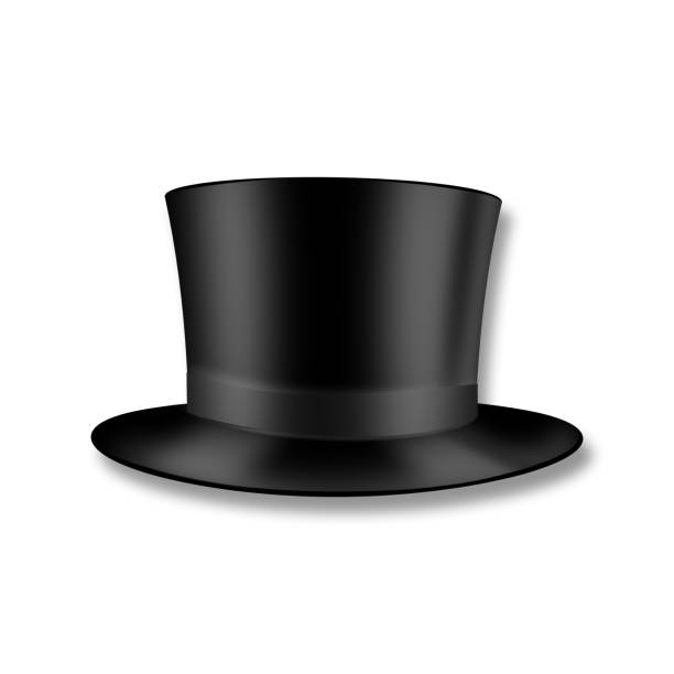 Cylinder hat isolated on white background. Father's Day Barbershop. Design element.