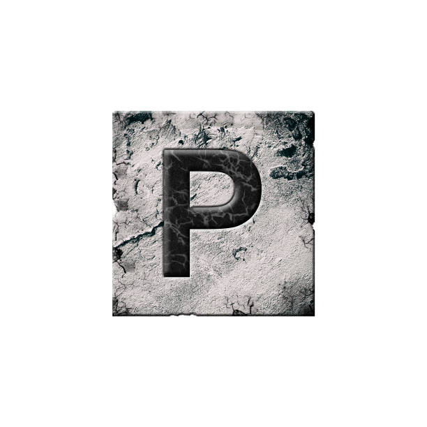 istock Letter P. Alphabet on stone blocks. Isolated on white background. Education. 1399879542
