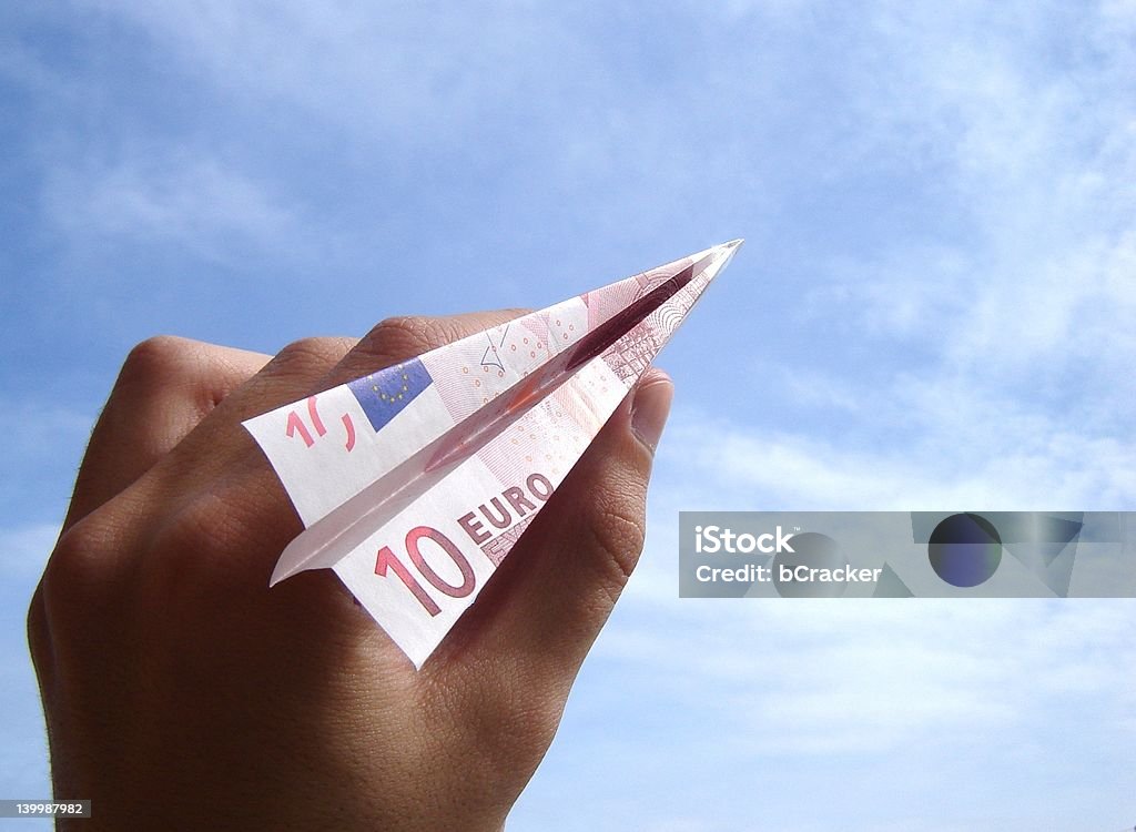 Samolot Euro - Zbiór zdjęć royalty-free (Samolot z papieru)