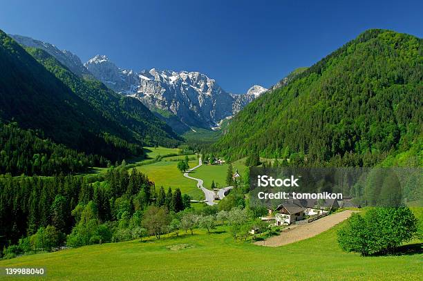 Spring In Alpine Valley Stock Photo - Download Image Now - Slovenia, Mountain, Agricultural Field