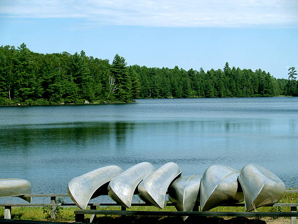 Adirondack Canoes stock photo
