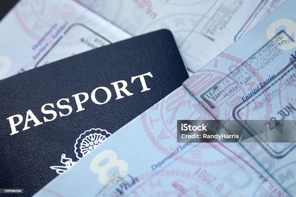passport passort with entries Passport Stock Photo