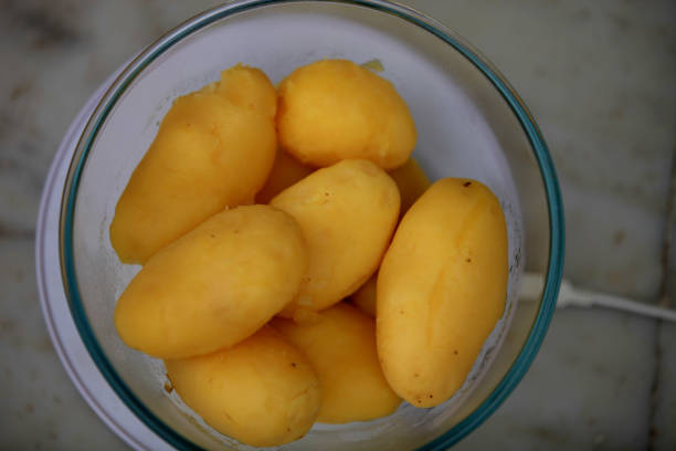 Bowl of freshly boiled potatoes ready for serving