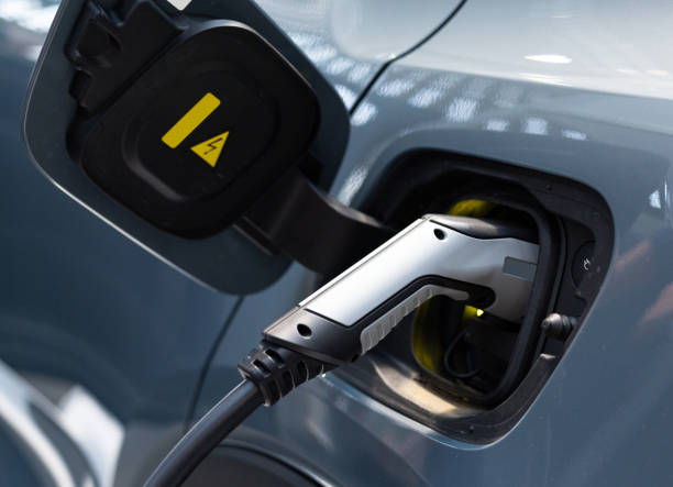Close up of electric car stock photo