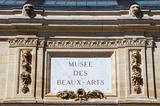 Dijon, France, April 15, 2022. Facade of the Museum of Fine Arts. The Dijon Museum of Fine Arts is one of the most important and one of the oldest museums in France.
