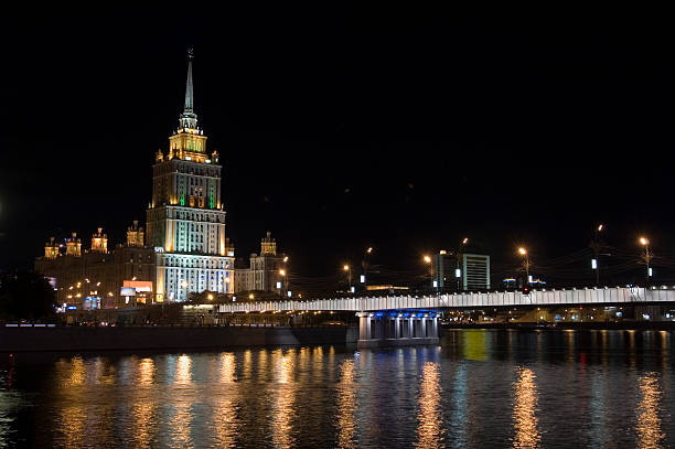 istock Moscow night view, hotel Ukraine (2) 139988707