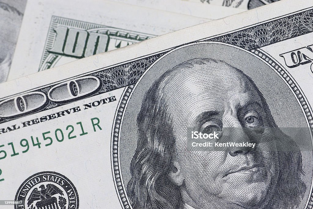 Ben Franklin de cierre horizontal - Foto de stock de Ahorros libre de derechos