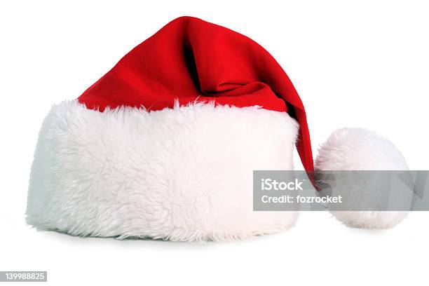 Photo libre de droit de Chapeau De Père Noël banque d'images et plus d'images libres de droit de Blanc - Blanc, Chapeau, Chapeau de Père Noël