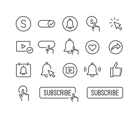 Editable Stroke - Subscribe - Line Icons