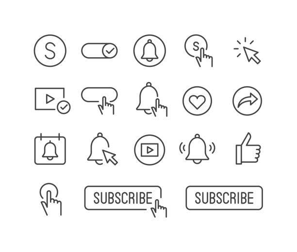 Subscribe Icons - Classic Line Series vector art illustration