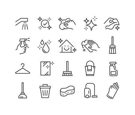 Editable Stroke - Cleaning - Line Icons