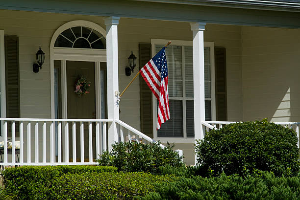 istock American porch flag 139989229