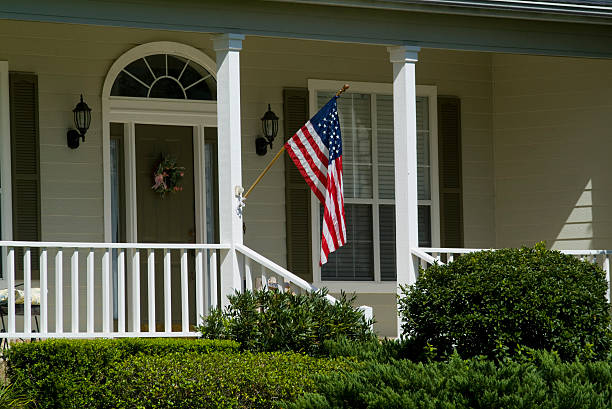 American porch flag stock photo