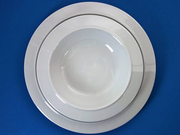 Empty round plates stock photo