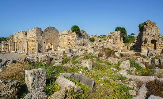 Ruins of ancient Byzantine cathedral near Ephesus