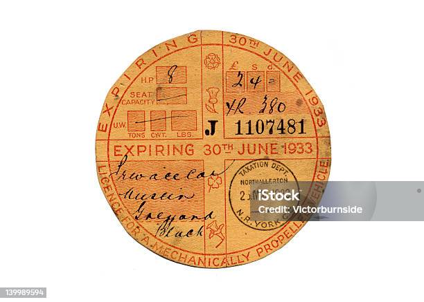 Tax Disc Stock Photo - Download Image Now - Disk, Tax, Aging Process