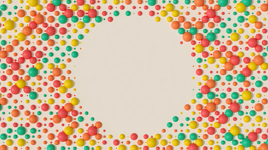 Abstract colorful spheres background, 3d render