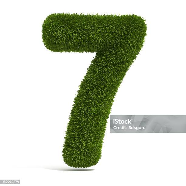 The Number 7 Grass Stock Photo - Download Image Now - Number 7, Grass, Cut Out