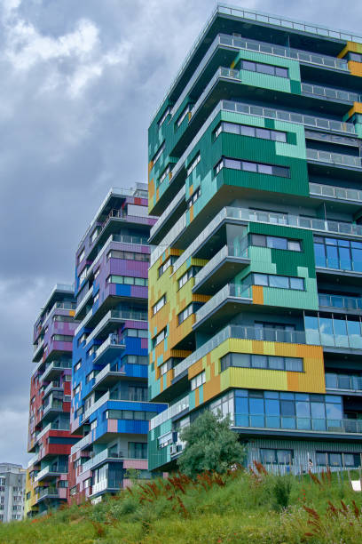 istock wide angle with colorful buildings 1399904033