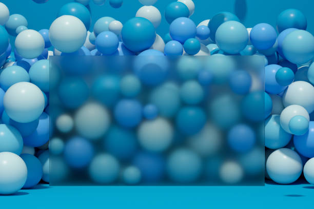 istock Colorful spheres behind a glass frame 1399904090