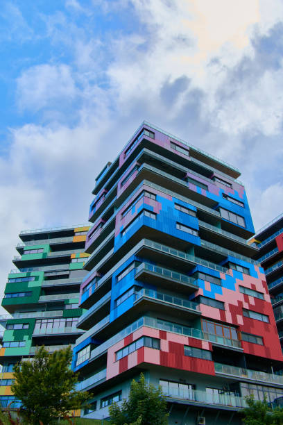 istock wide angle with colorful buildings 1399904139