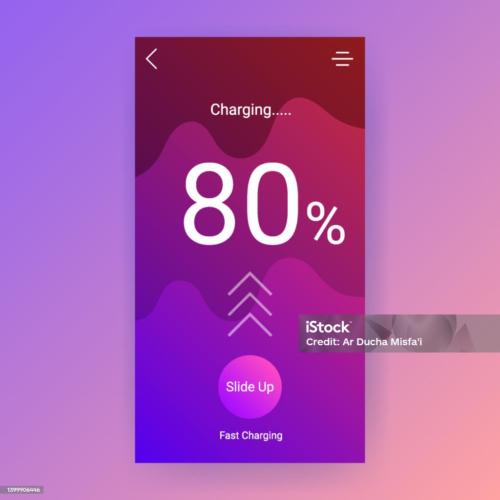 Charging User Interface Fast Charging User Interface Battery Indicator Stock Illustration ...