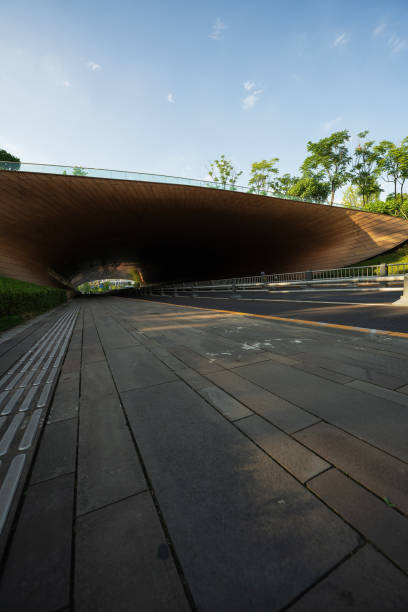 istock Sunny urban modern tunnels and office buildings 1399907130
