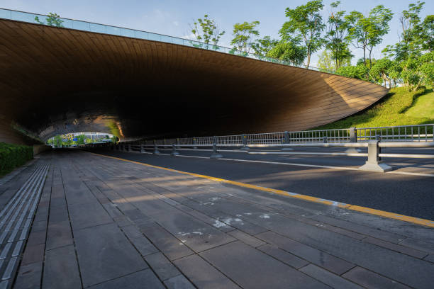 istock Sunny urban modern tunnels and office buildings 1399907136
