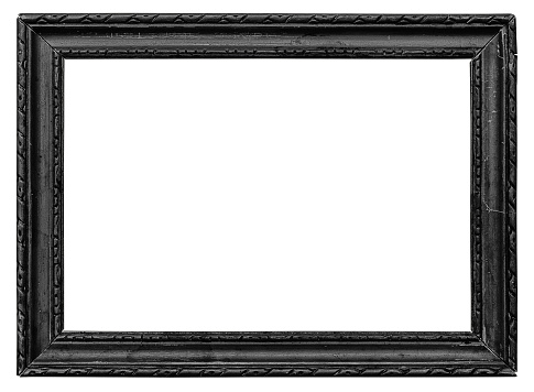Black picture frame isolated on white background