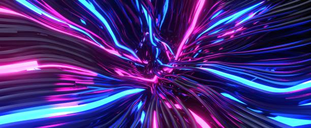 Energy abstract knot made of neon cables